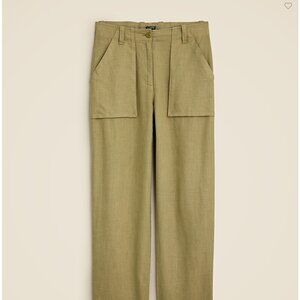 JCREW White Linen Cargo Pants - NWT